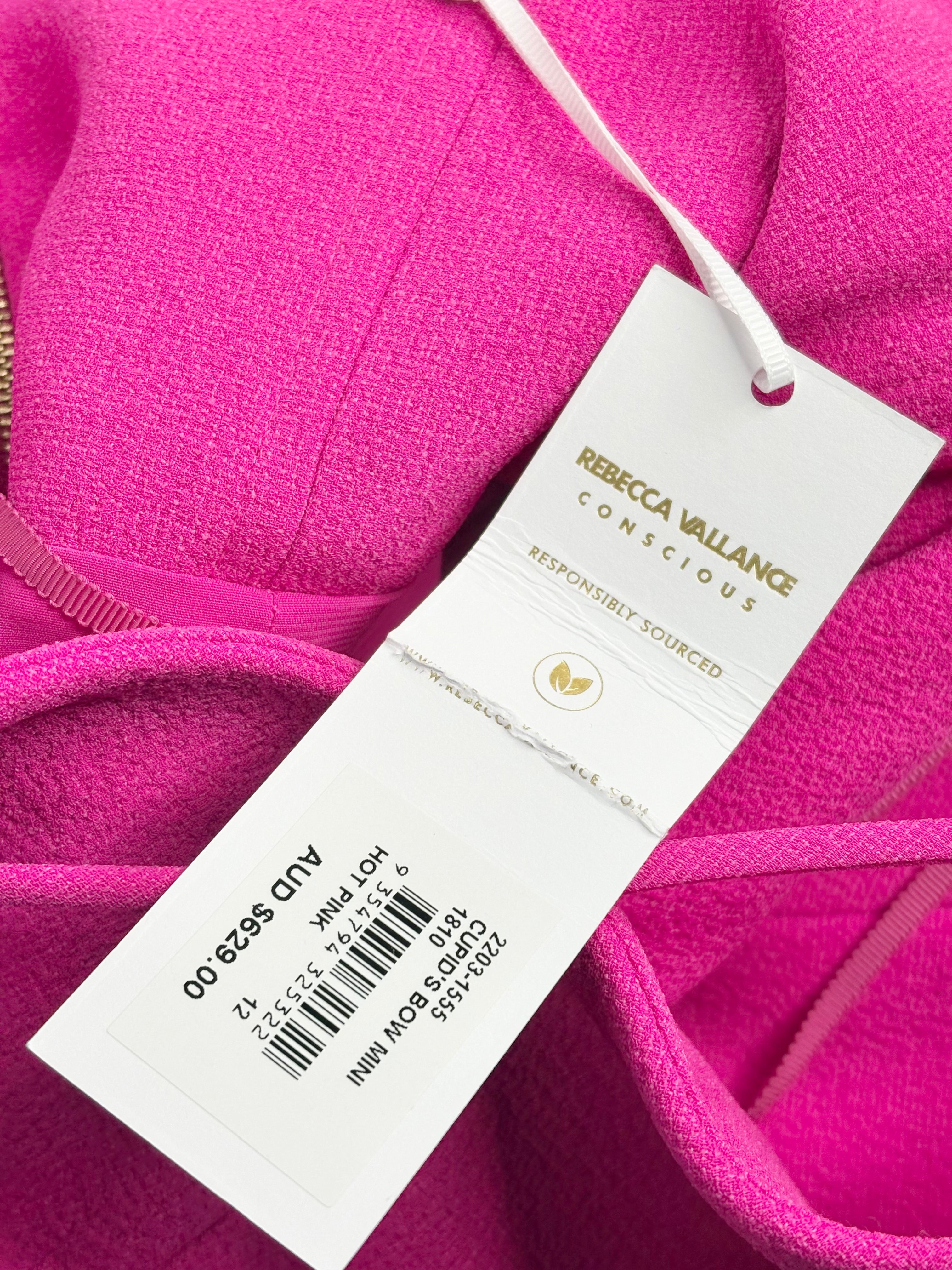 Rebecca Vallance Hot Pink 'Cupid's Bow' Mini Dress - AU12