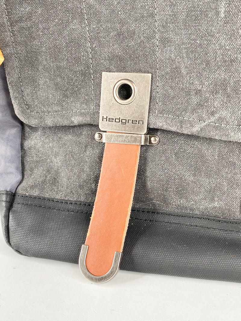 Hedgren Grey & Tan Denim Messenger Bag