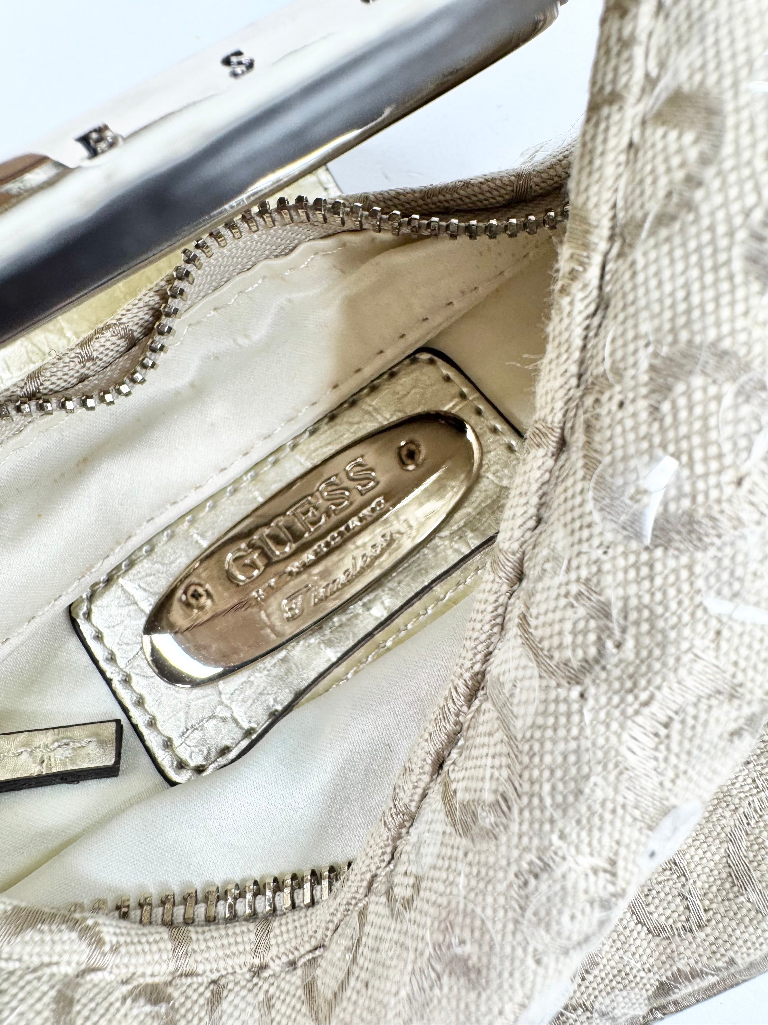 Guess Pale Gold Sequin Patterned Baguette
