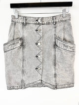 Isabel Marant Étoile Grey Stonewashed Denim Skirt - 40