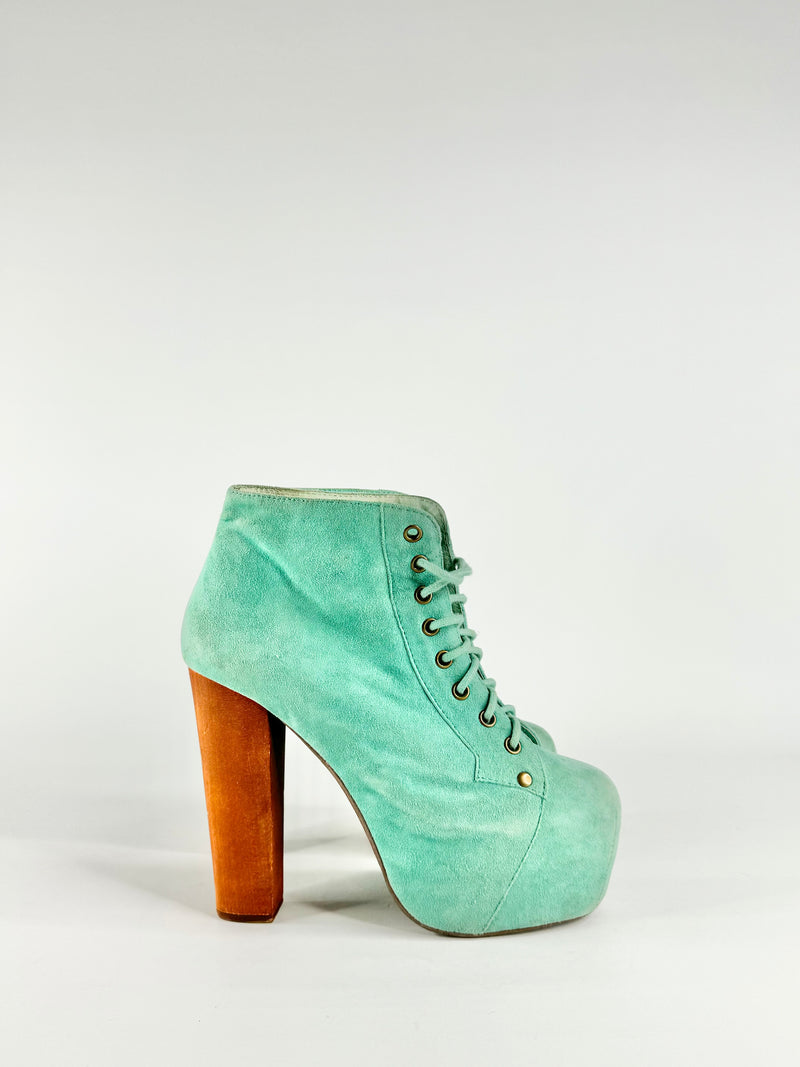 Jeffrey Campbell Seafoam Blue Lita Boots - EU36