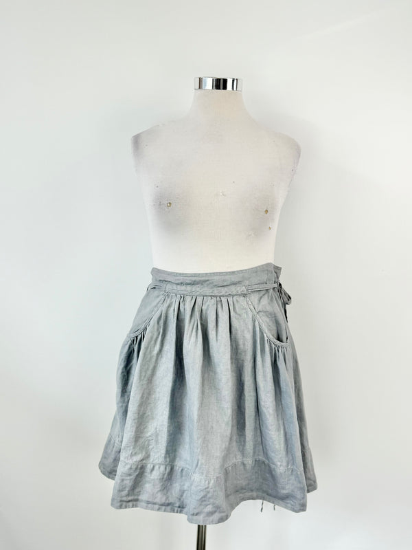 Lee Mathews Grey Linen Skirt - AU14