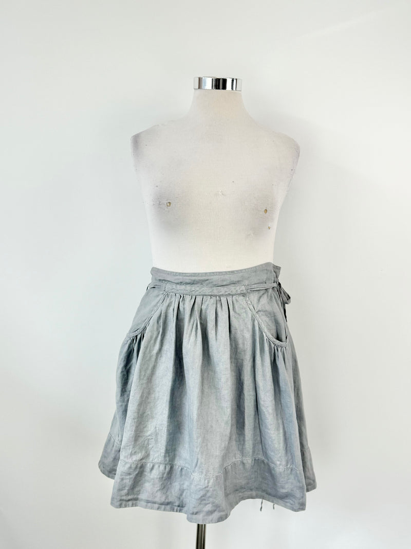 Lee Mathews Grey Linen Skirt - AU14