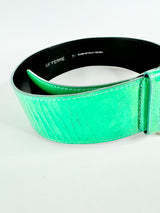 GF Ferre Jade Green Patent Leather Belt - S/M