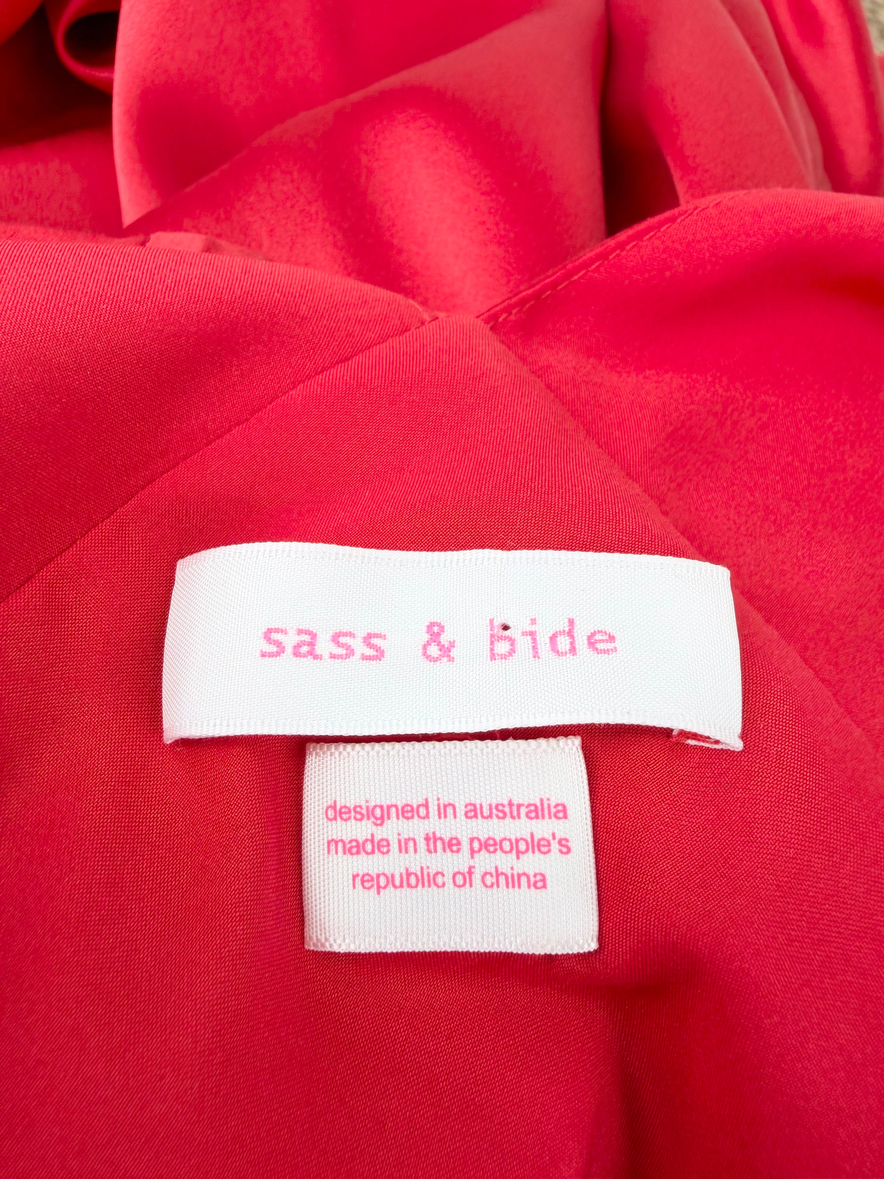 Sass & Bide Goddess of the Night 'Escaped Love' Crimson Bias Cut Silk Dress - AU8