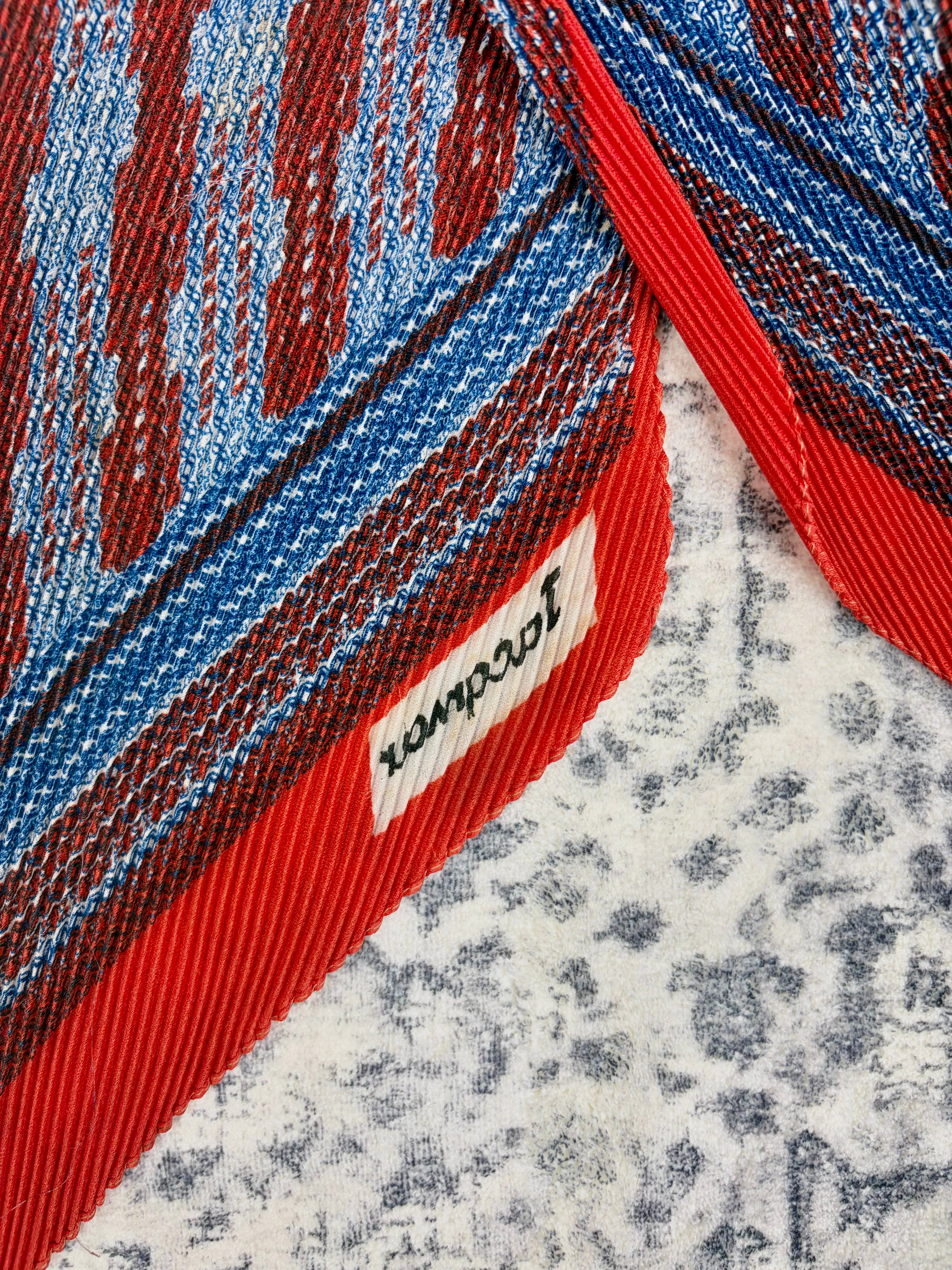 Vintage Jacqmar Plisse Patterned Scarf