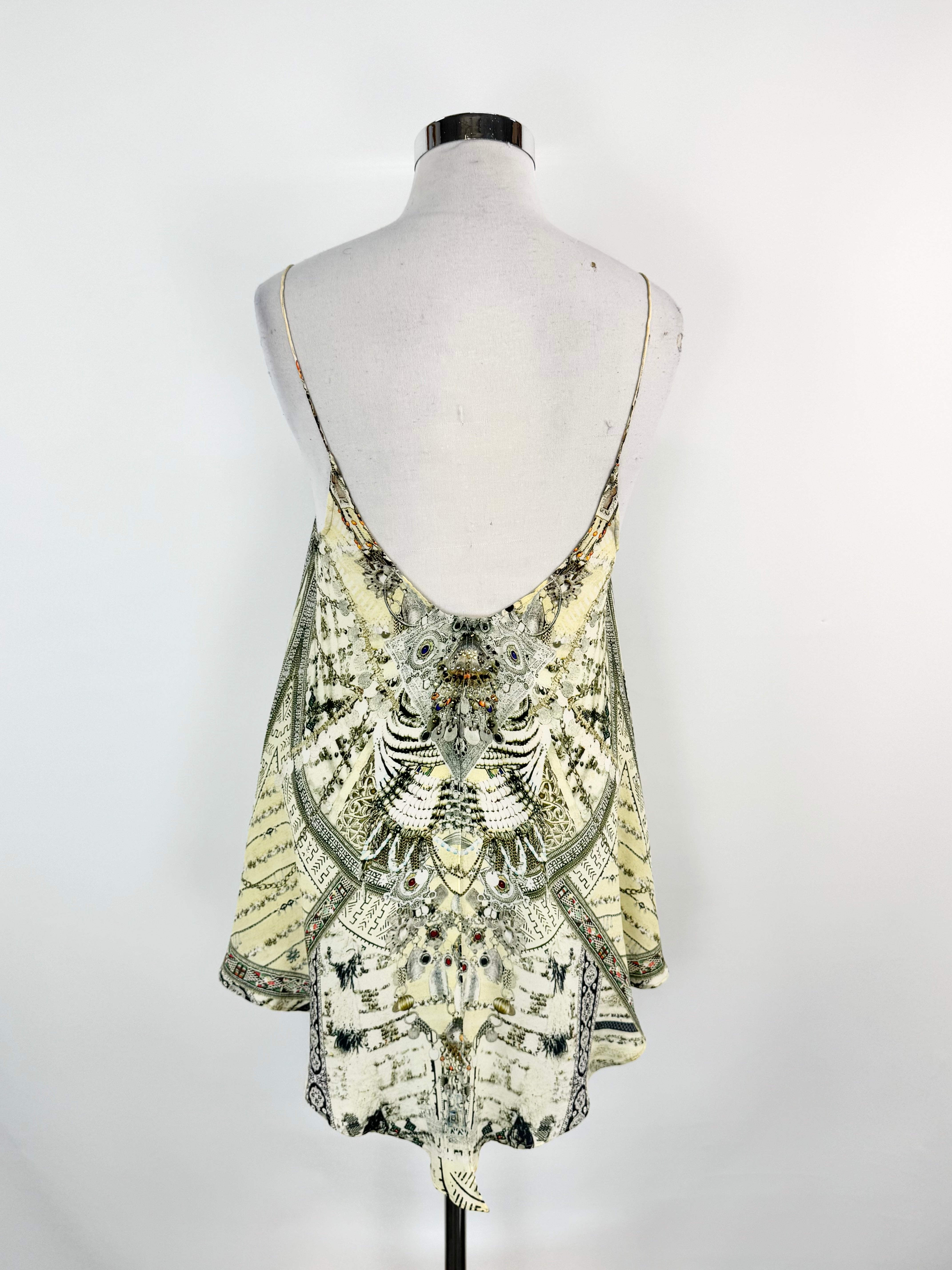 Camilla Silk Spilt Black Singlet - AU10/12