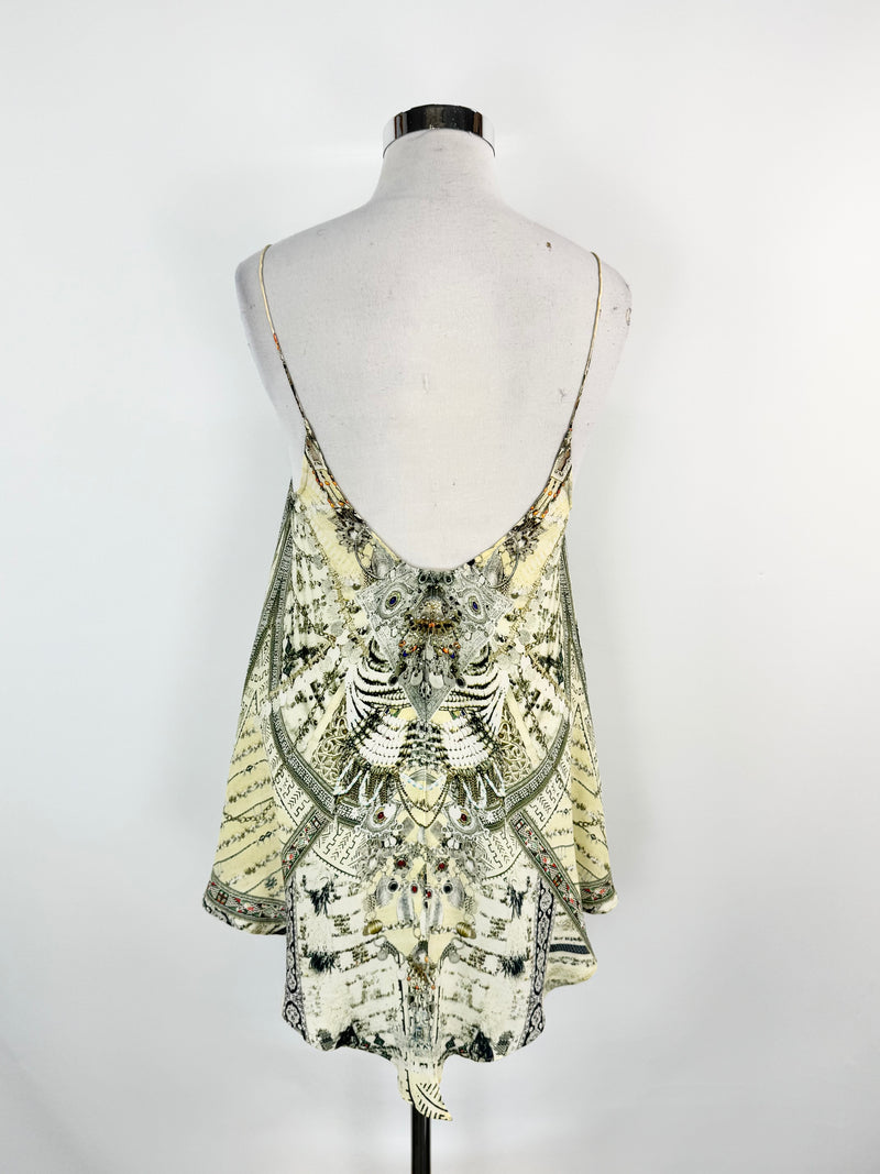 Camilla Silk Spilt Black Singlet - AU10/12