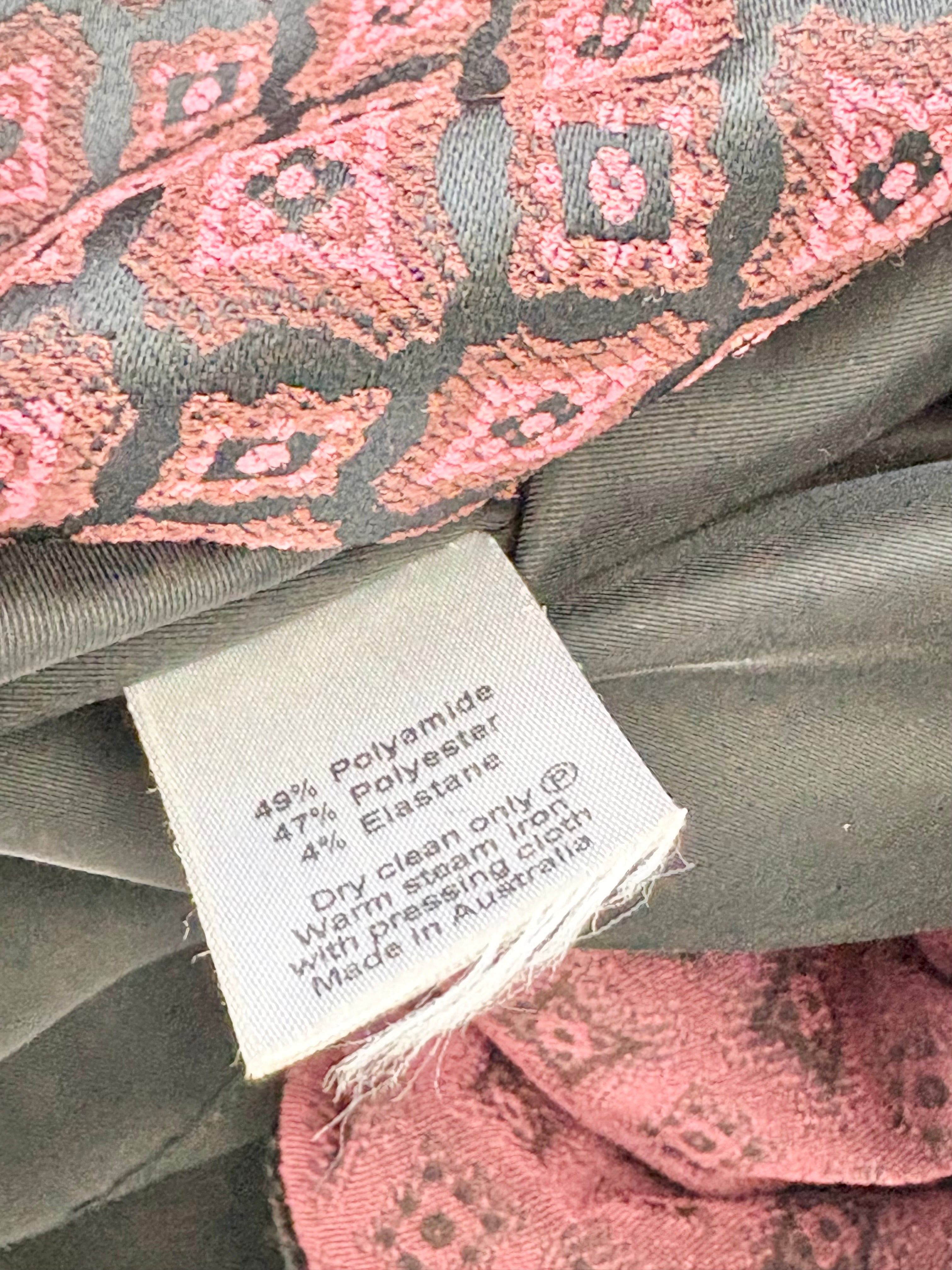 Anna Thomas Maroon Patterned Sleeveless Midi Dress - AU14