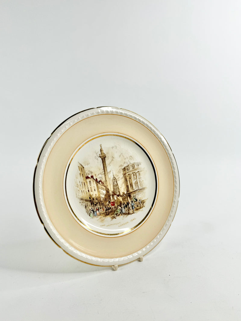 Vintage Swinnertons 'The Monument' Cream & White Plate