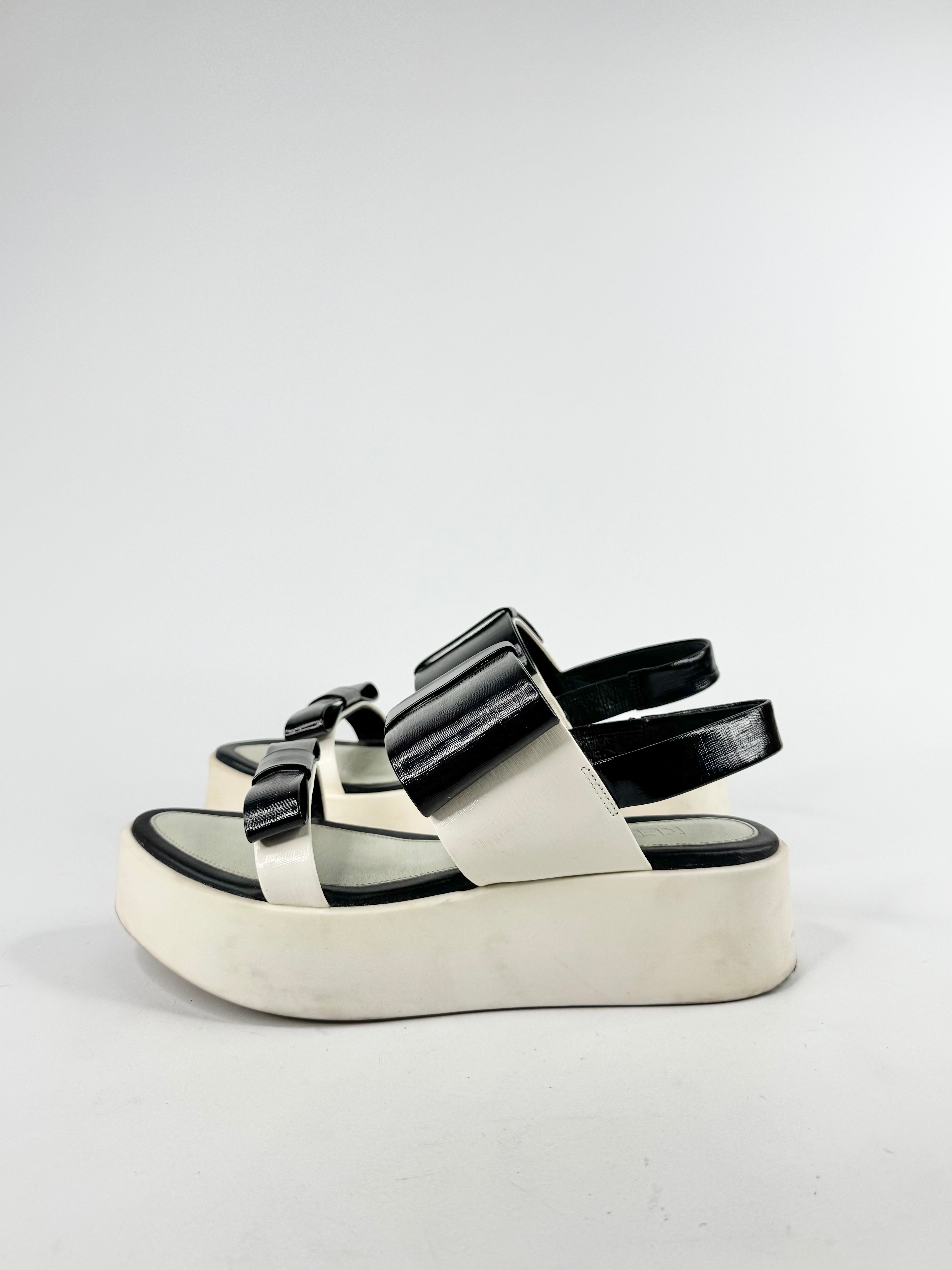 Kenzo Black & White Platform Sandals - EU40