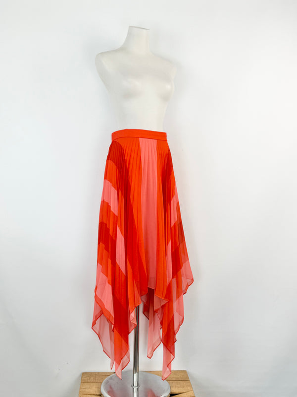 Lover Sunset Orange Pleated Skirt - AU8