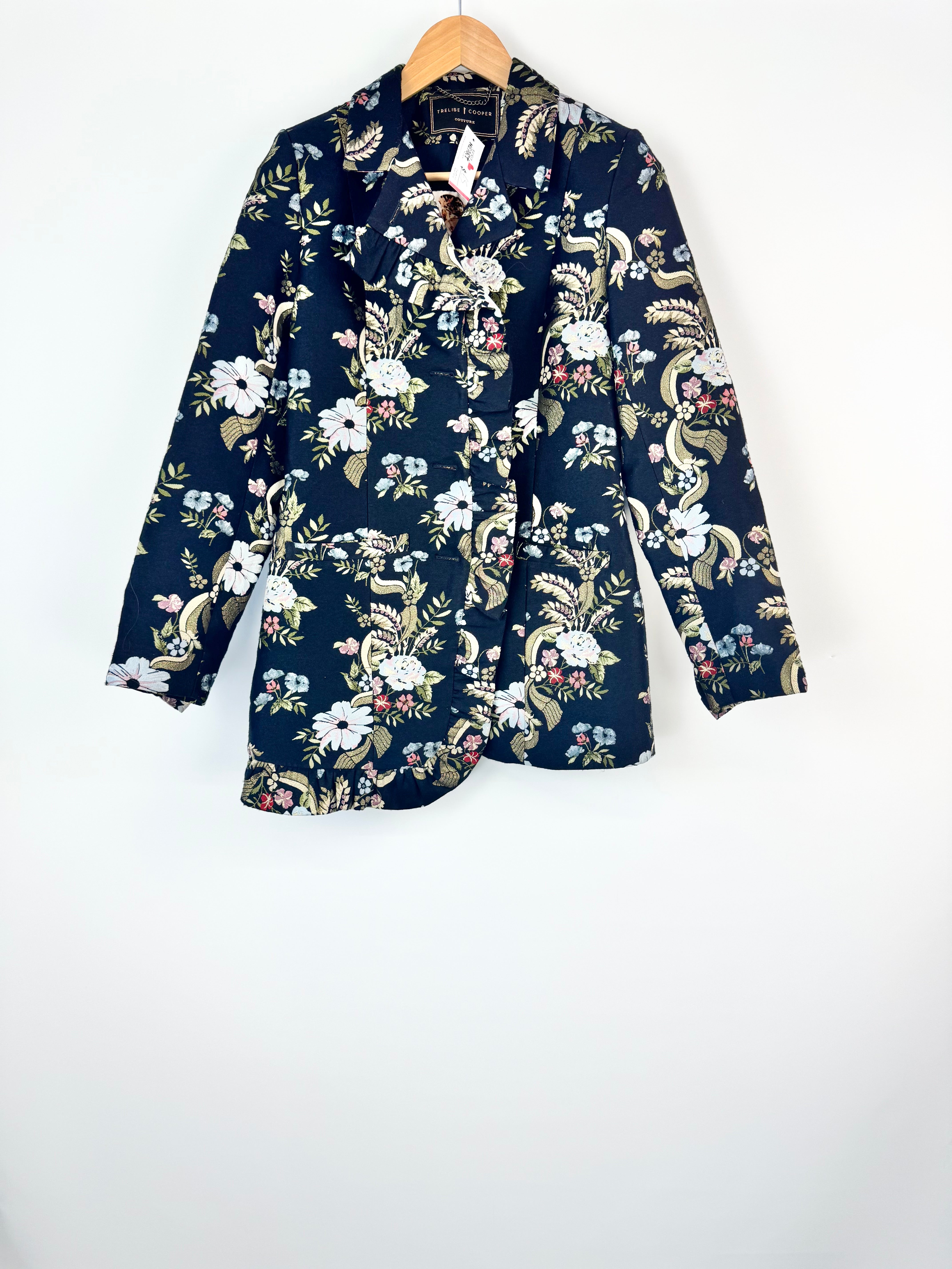 Trelise Cooper Couture Botanical Knights Black Blazer - AU8