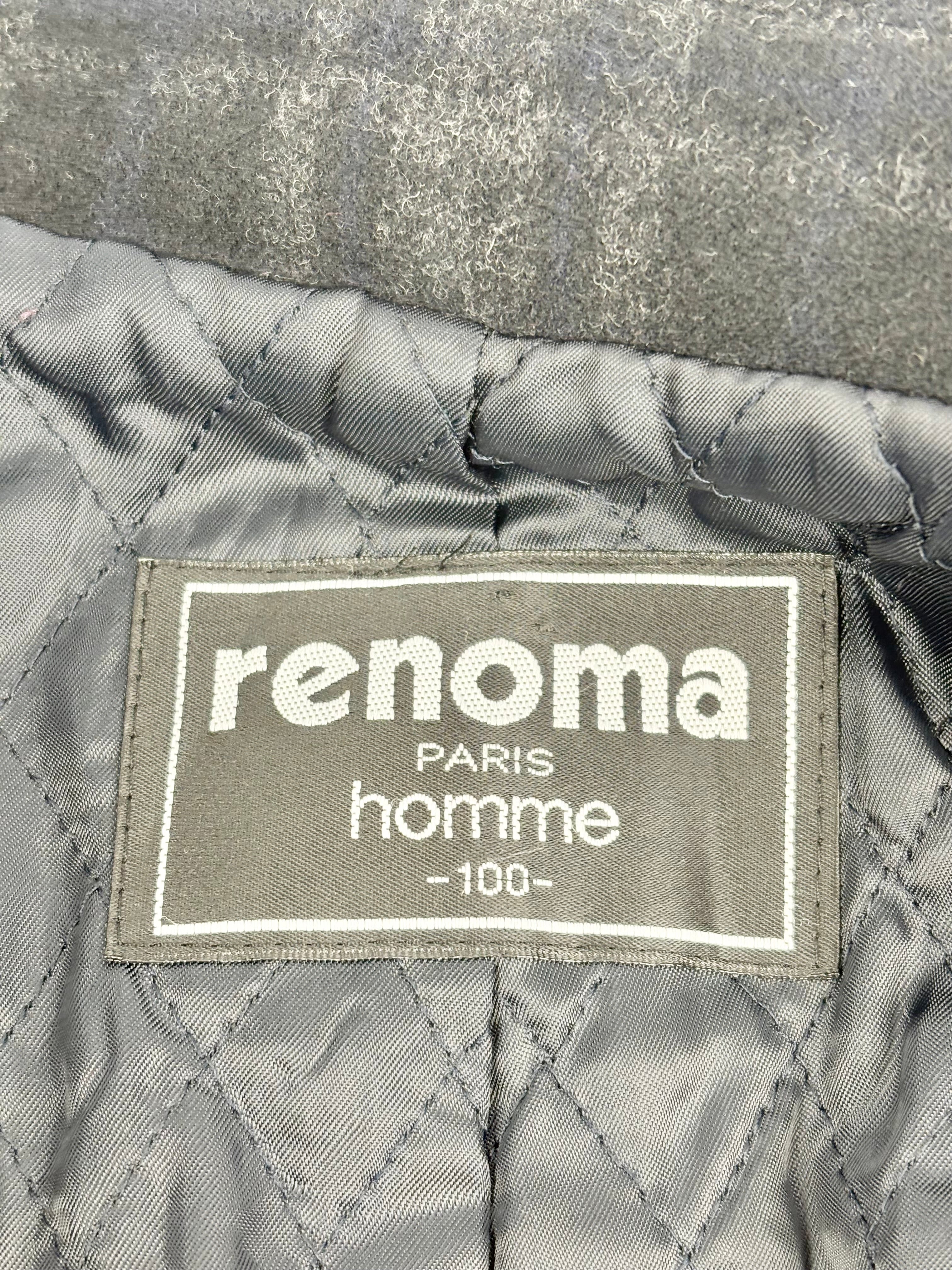 Renoma Paris Black & Grey Striped Wool-Blend Coat - L