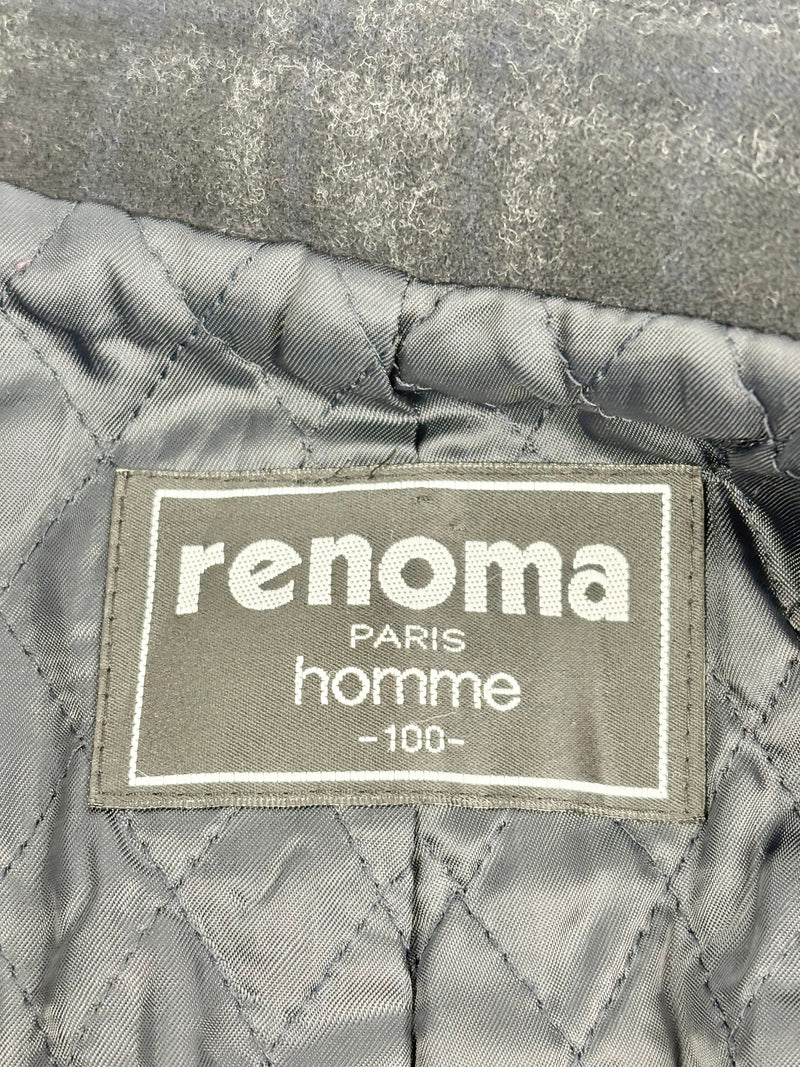 Renoma Paris Black & Grey Striped Wool-Blend Coat - L