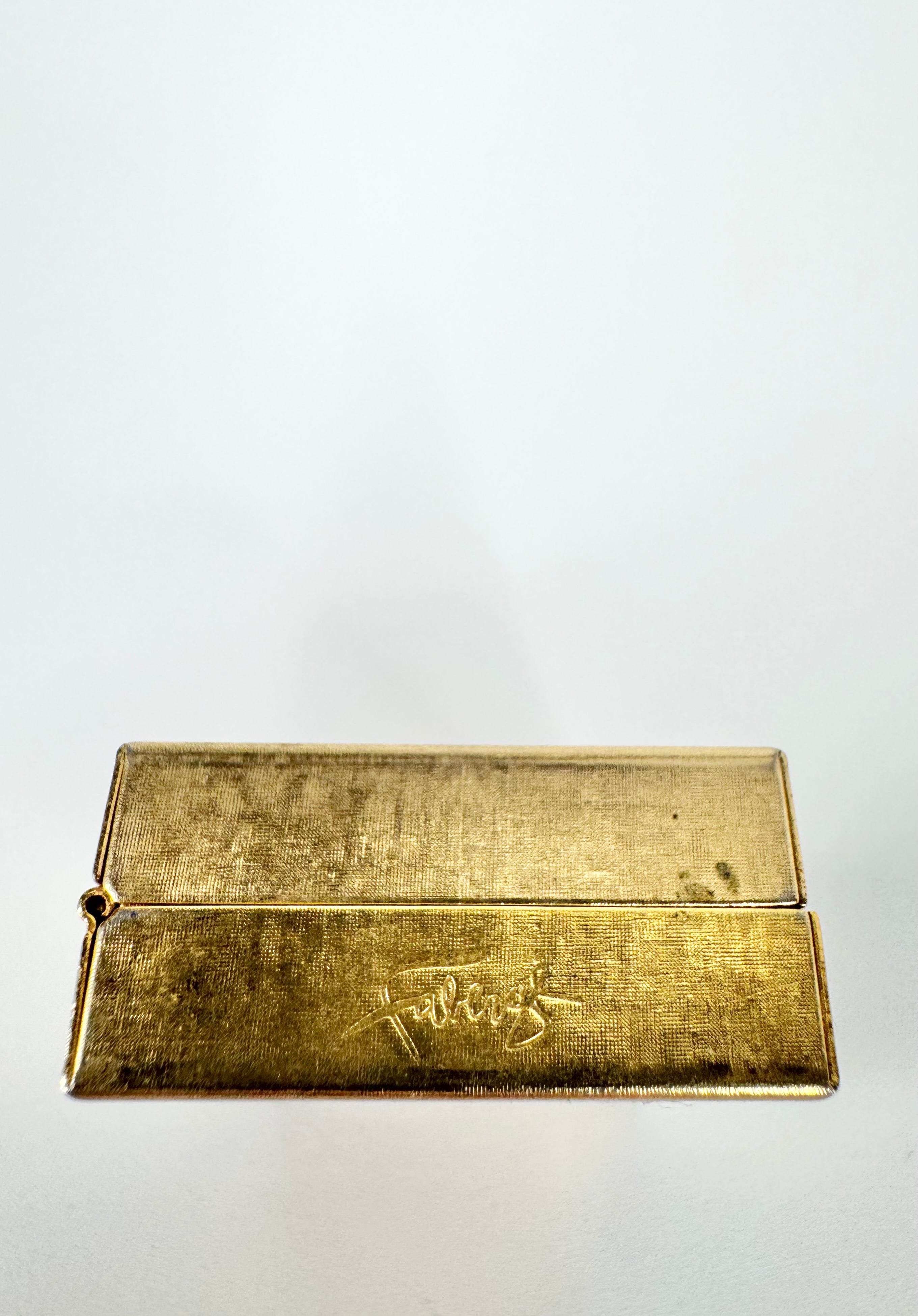 Vintage Fabergé Gilt Cosemetics Container
