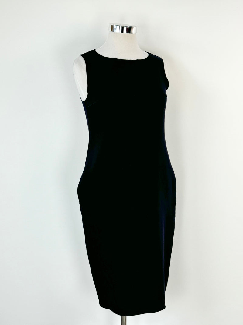 Sofie D'Hoore Navy Blue Crepe Wool Midi Dress - AU12