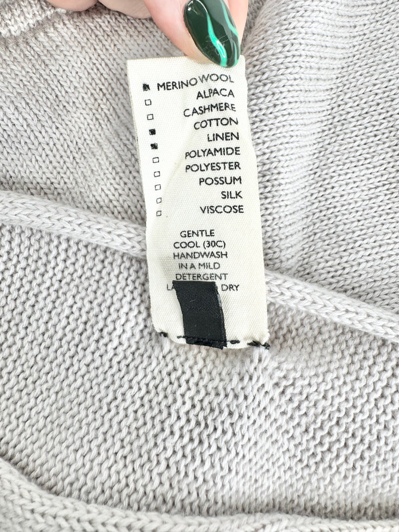 Wendy Voon Pearlesque Grey Wool, Cotton & Linen Jumper - AU12