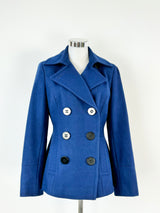 Calvin Klein Deep Blue Wool Blend Coat - AU10