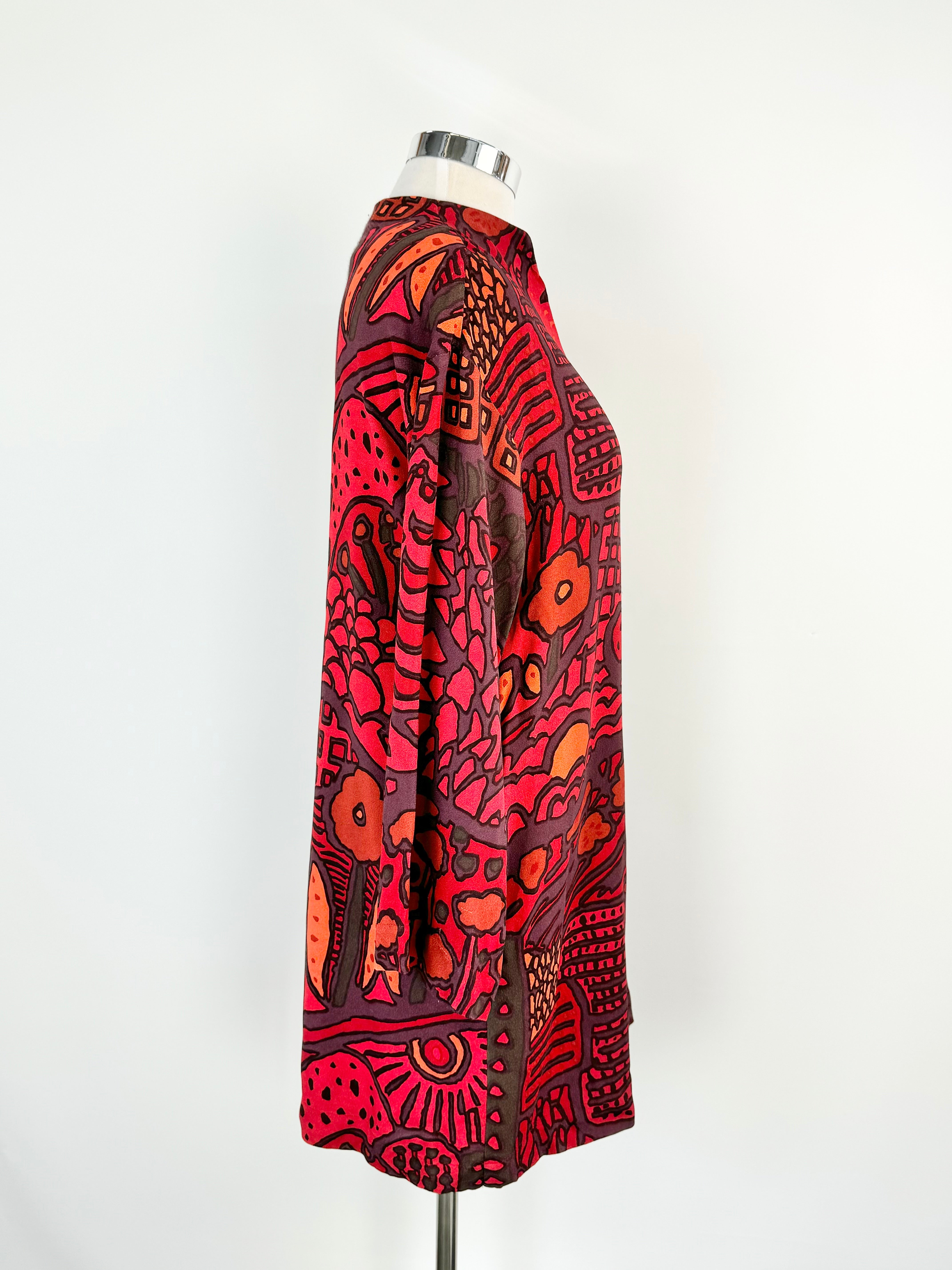 Marimekko 'Titti Mekko' Deep Red Shift Dress - AU10/12