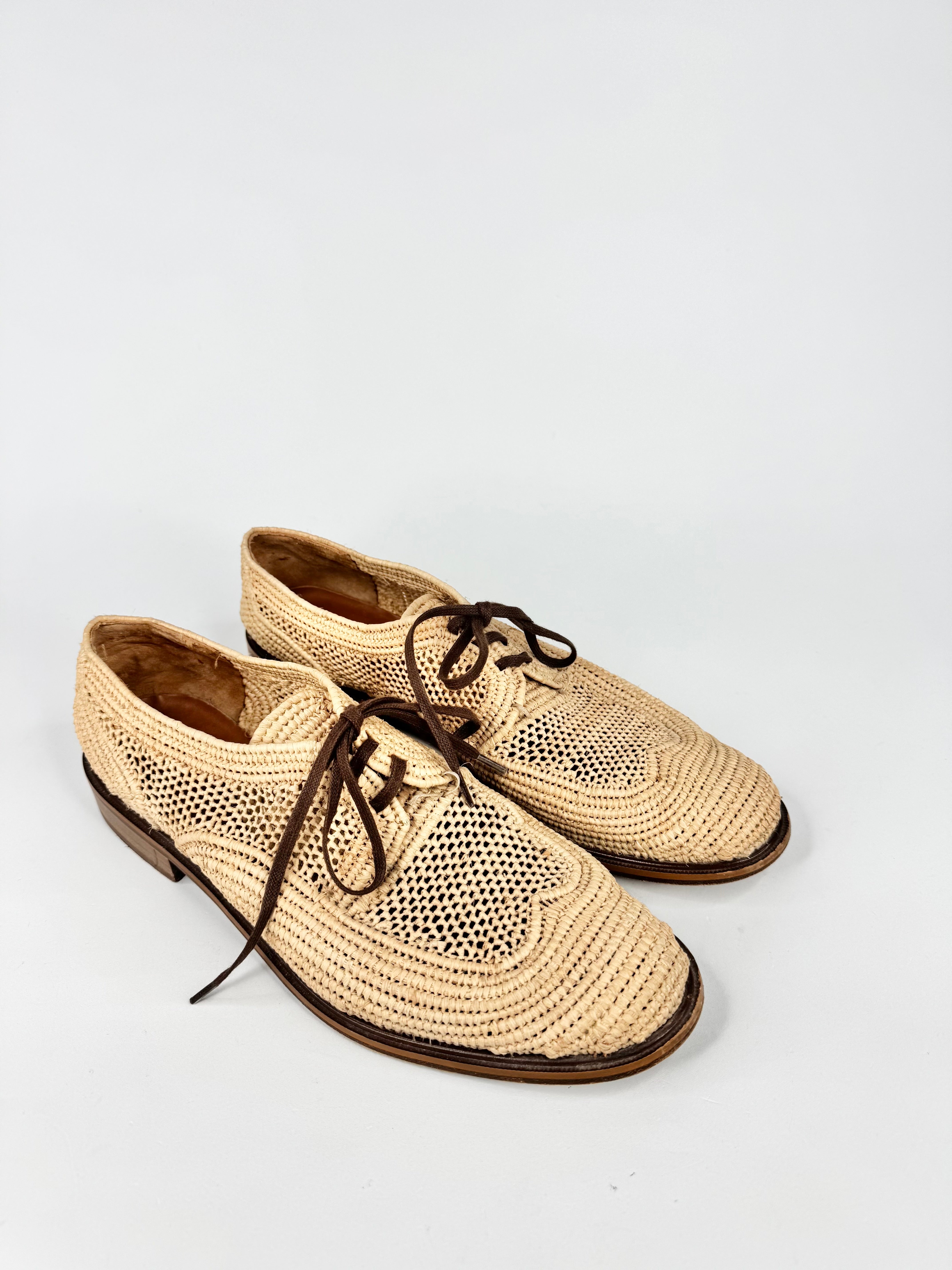 Robert Clergerie Woven Wicker Lace Ups - EU39