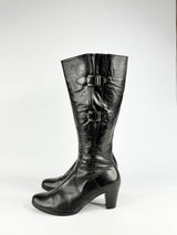 Gabor Black Leather Heeled Boots - 5.5