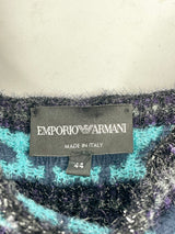 Emporio Armani Sparkling Blue & Purple Mohair-Blend Dress - AU10/12