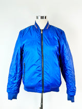 Tommy Hilfiger Blue & White Reversible Bomber Jacket - L