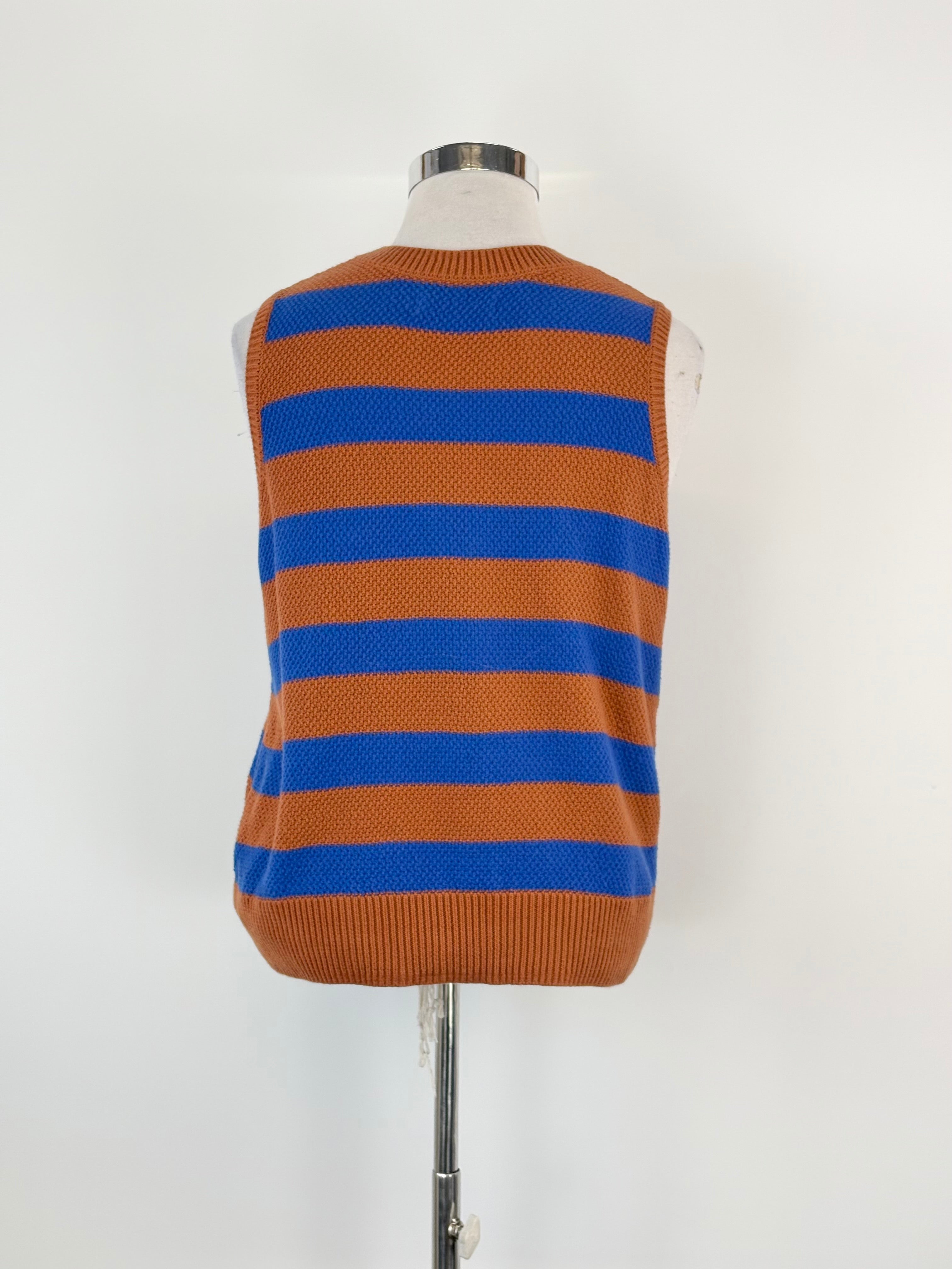 Kloke Rust & Cobalt Sleeveless Knit Sweater - AU12