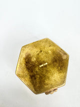 Vintage Hexagon Gilt & Bone Tin