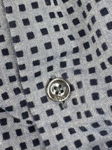 Armani Collezioni Pigeon Blue Felted-Square Pattern Shirt - XL