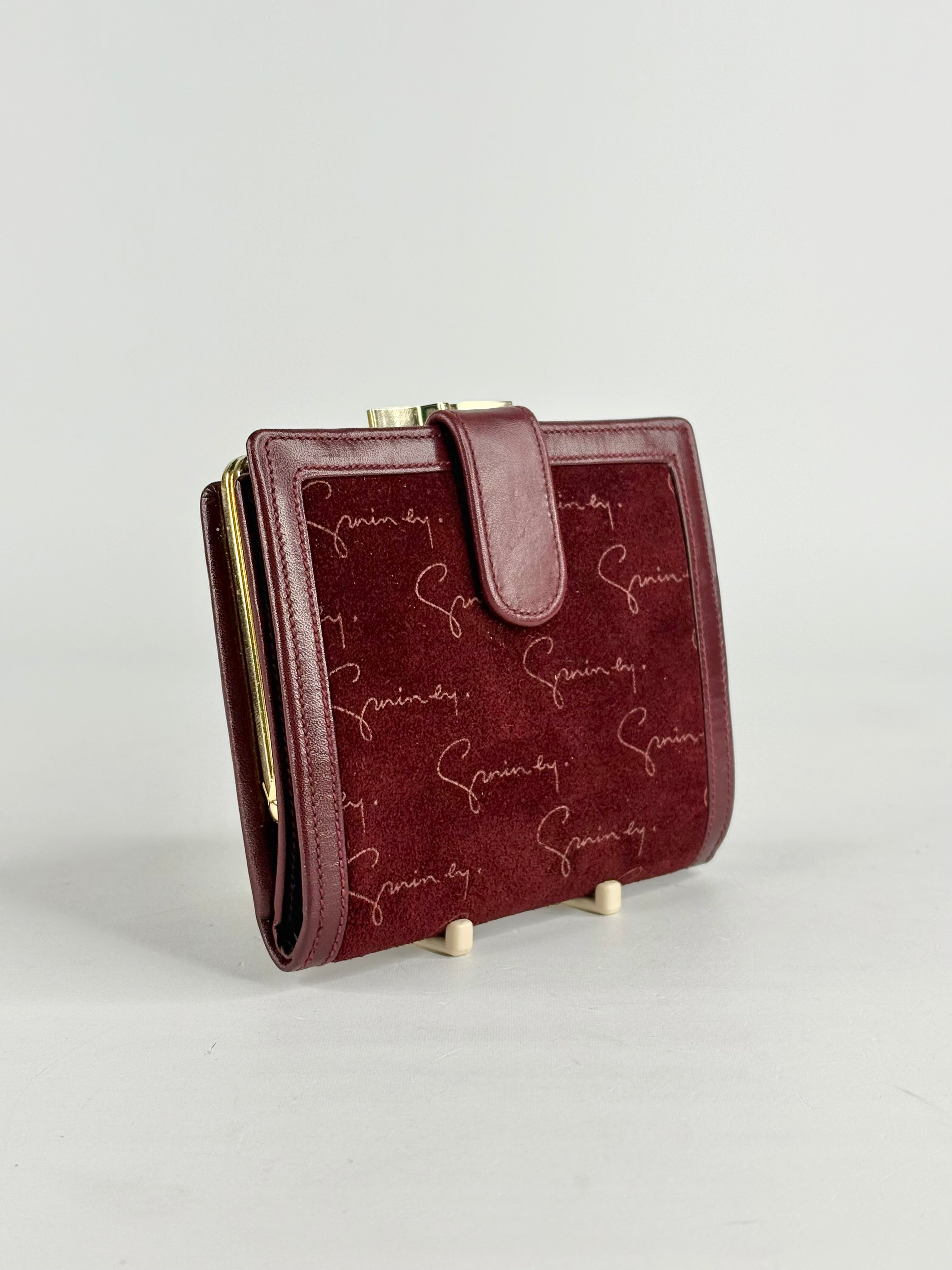 Vintage 70s Givenchy Maroon Leather Jacquard Wallet