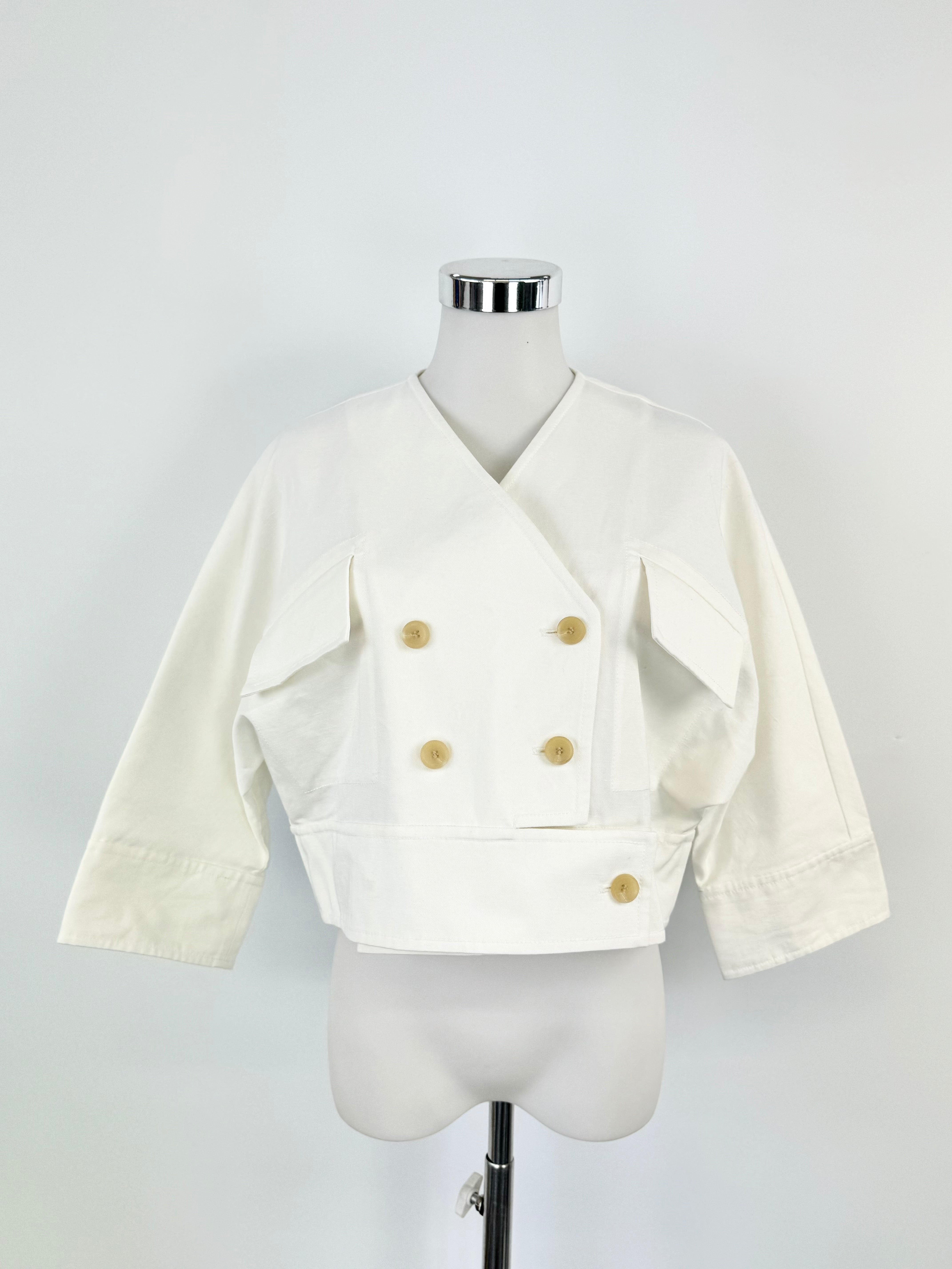 Oroton White Cropped Jacket - AU10