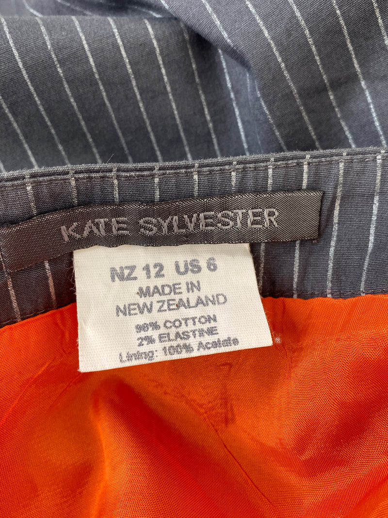 Kate Sylvester Ash Grey Striped Skirt - AU12