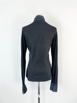 Anne Fontaine Black & Navy Long Sleeve Top - AU6/8