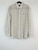 D&G Dolce & Gabbana White Micro-Floral Cotton Shirt - XXL