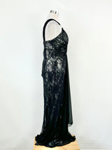 Gerry Shaw Black Lace Formal Dress - AU14