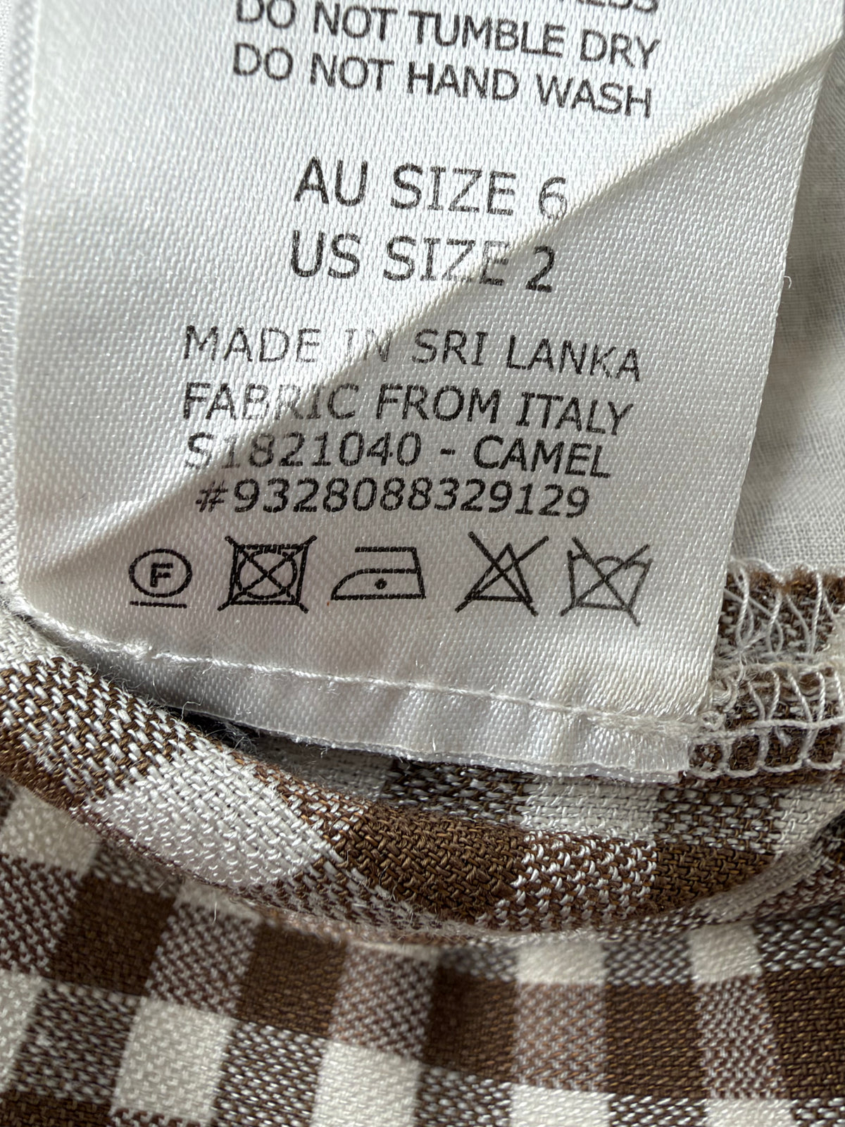 Scanlan Theodore Cream & Khaki Gingham Culottes - AU6