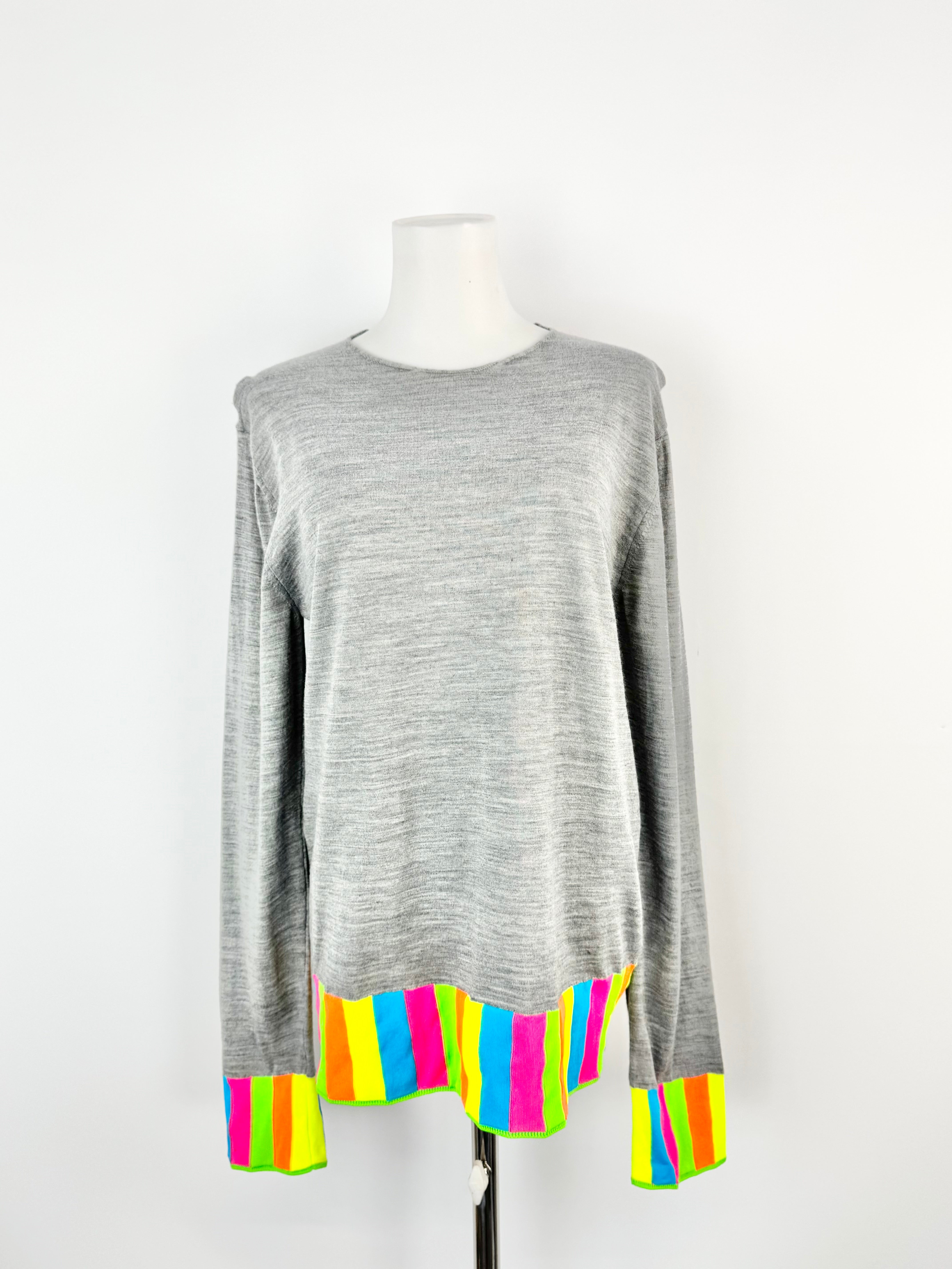 Comme des Garçons Grey Fluro Trim Top - M