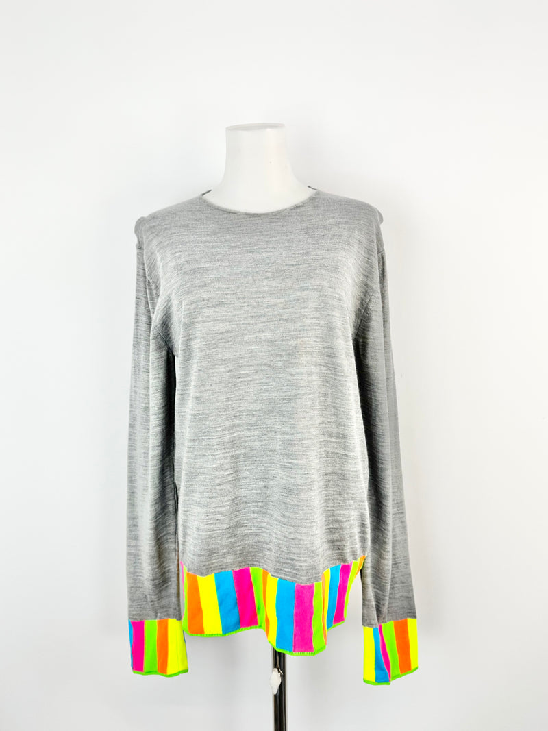 Comme des Garçons Grey Fluro Trim Top - M