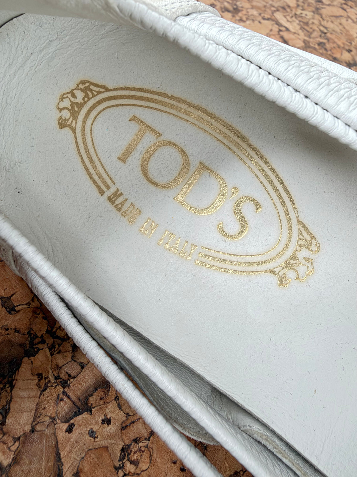 Tod's White Leather & Suede Slip-On Loafers - EU41