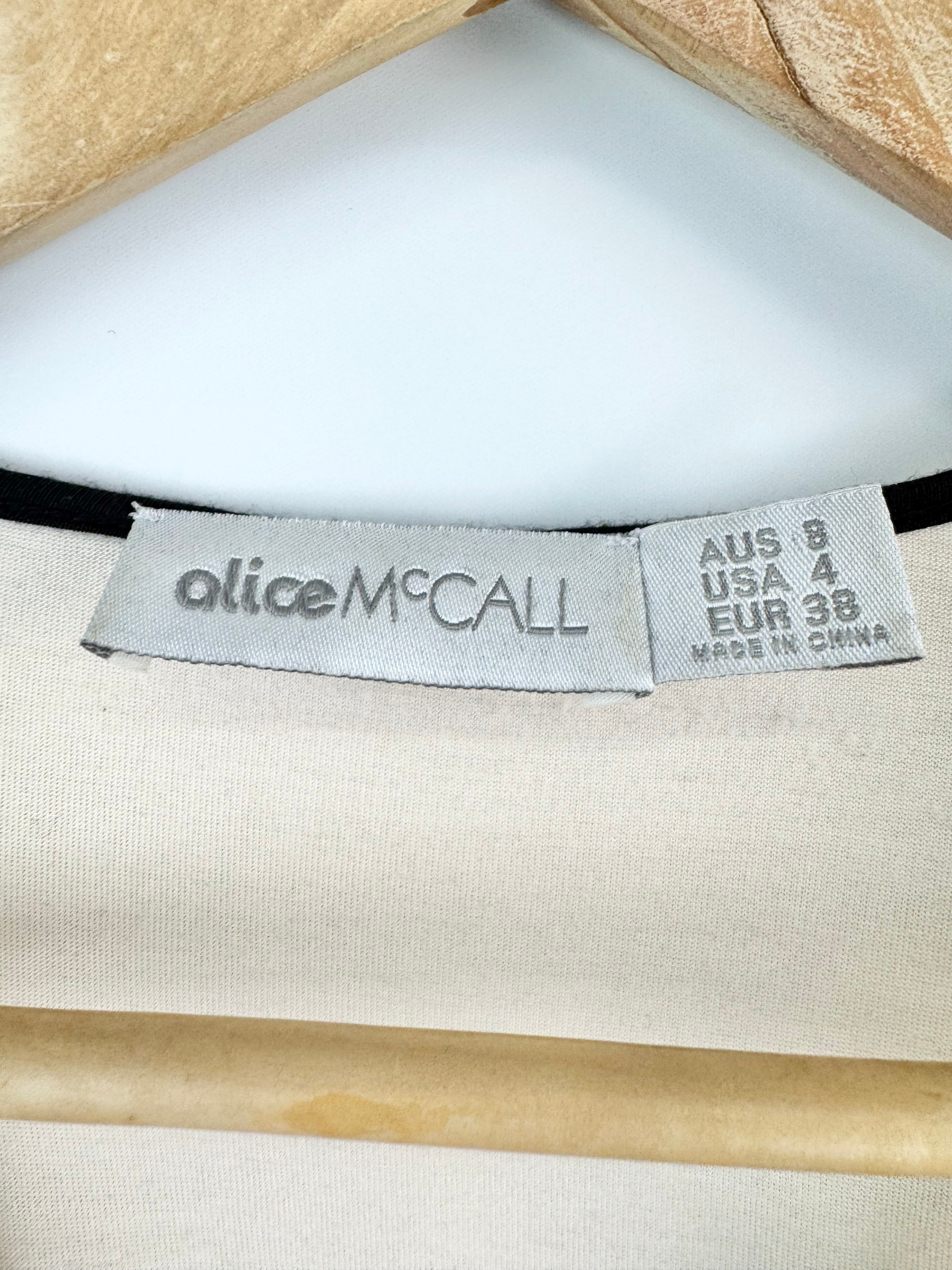 Alice McCall Pale Pink Black Floral Pattern Top - AU8