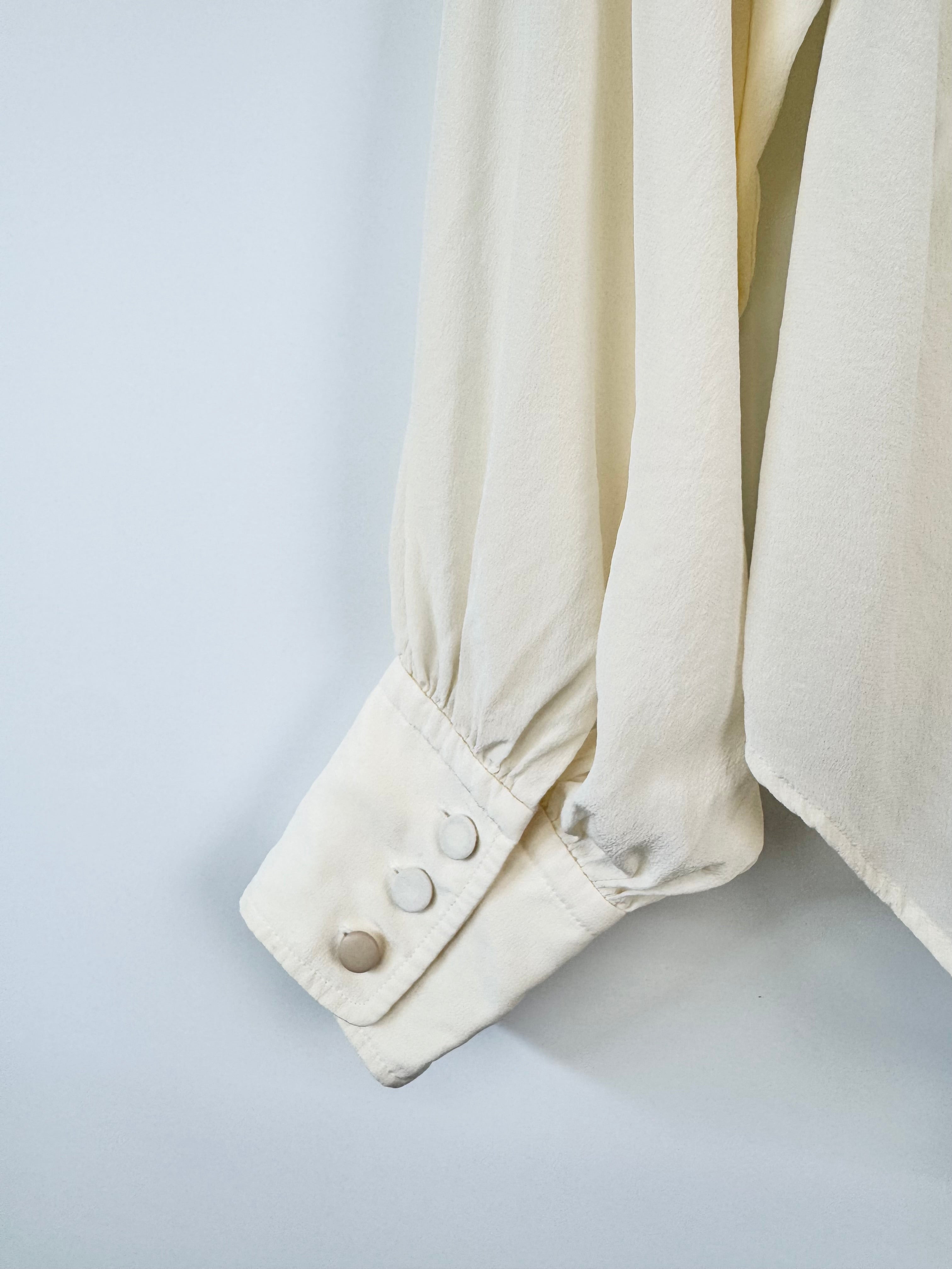 Joseph Ivory Silk Puff Sleeve Blouse - AU8/10