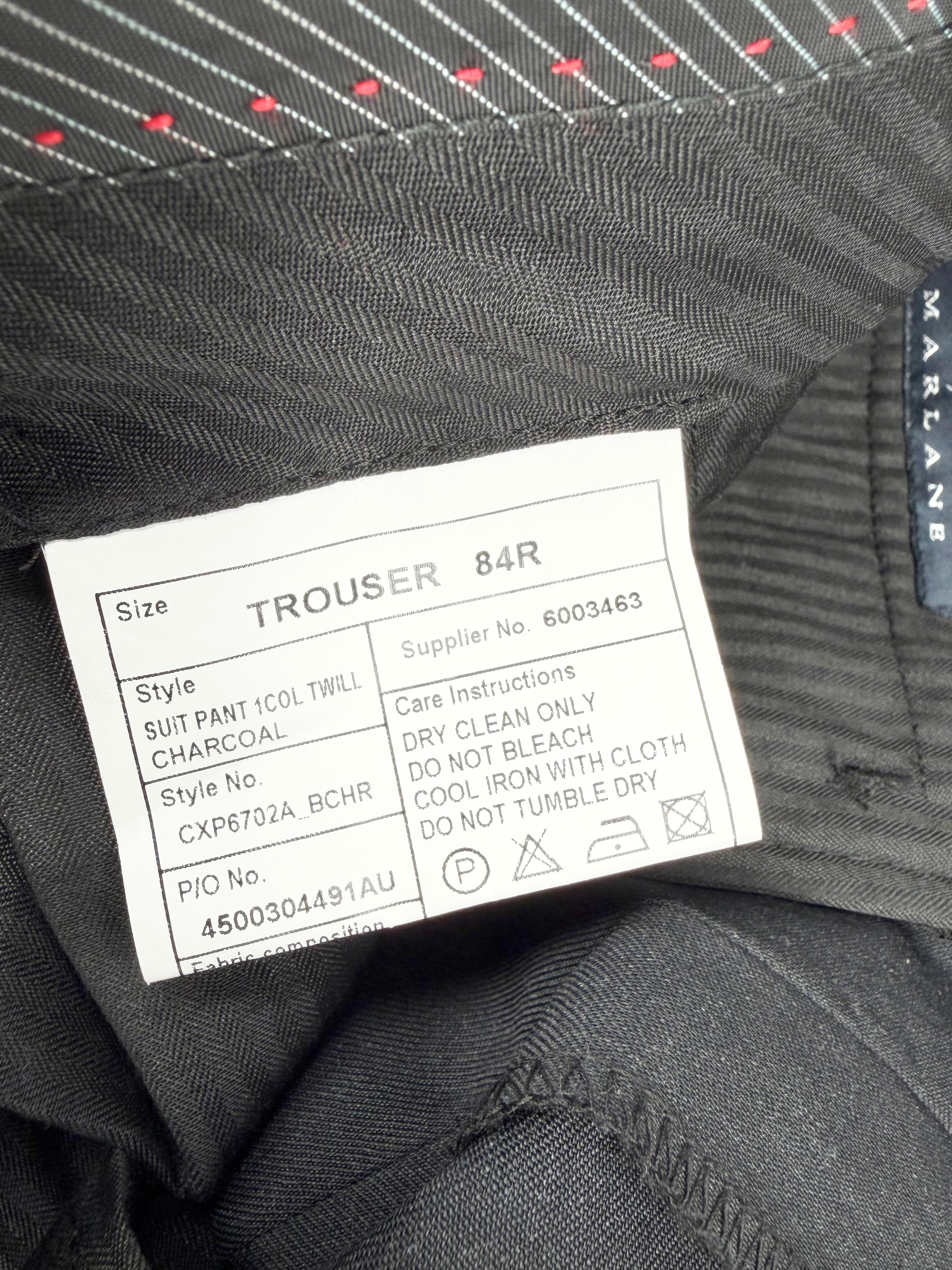 Calvin Klein Charcoal Grey Super 100 Italian Wool Slacks NWT - 84R