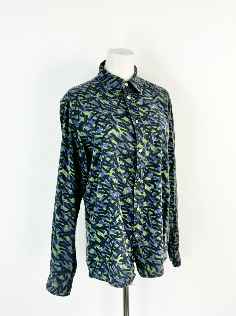 Paul Smith Green & Blue Patterned Shirt - S