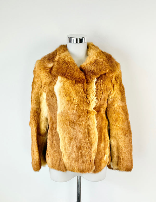 Vintage Orange Fur Coat - AU8/10