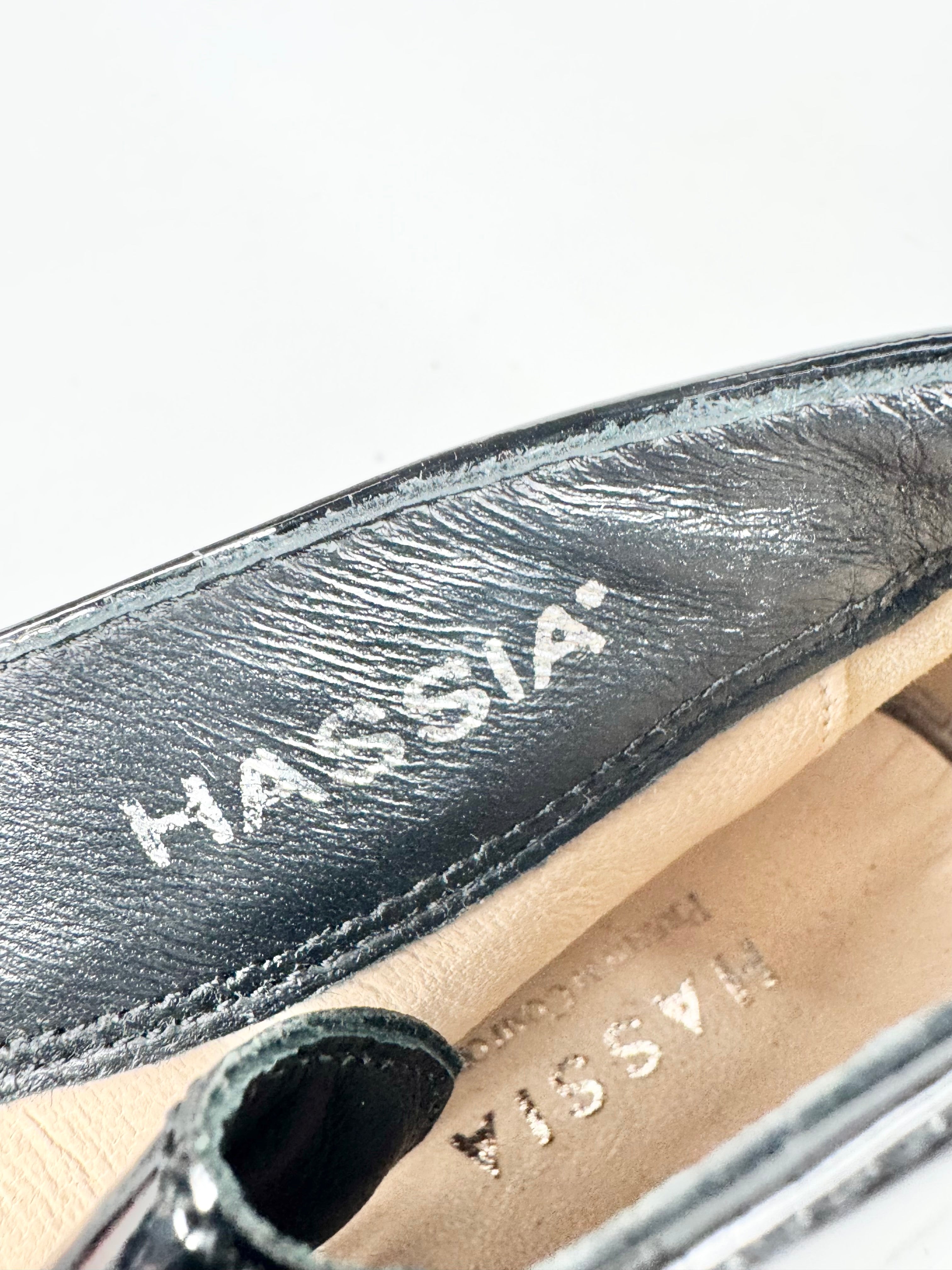 Hassia Patent Black Leather Lace Ups - EU37