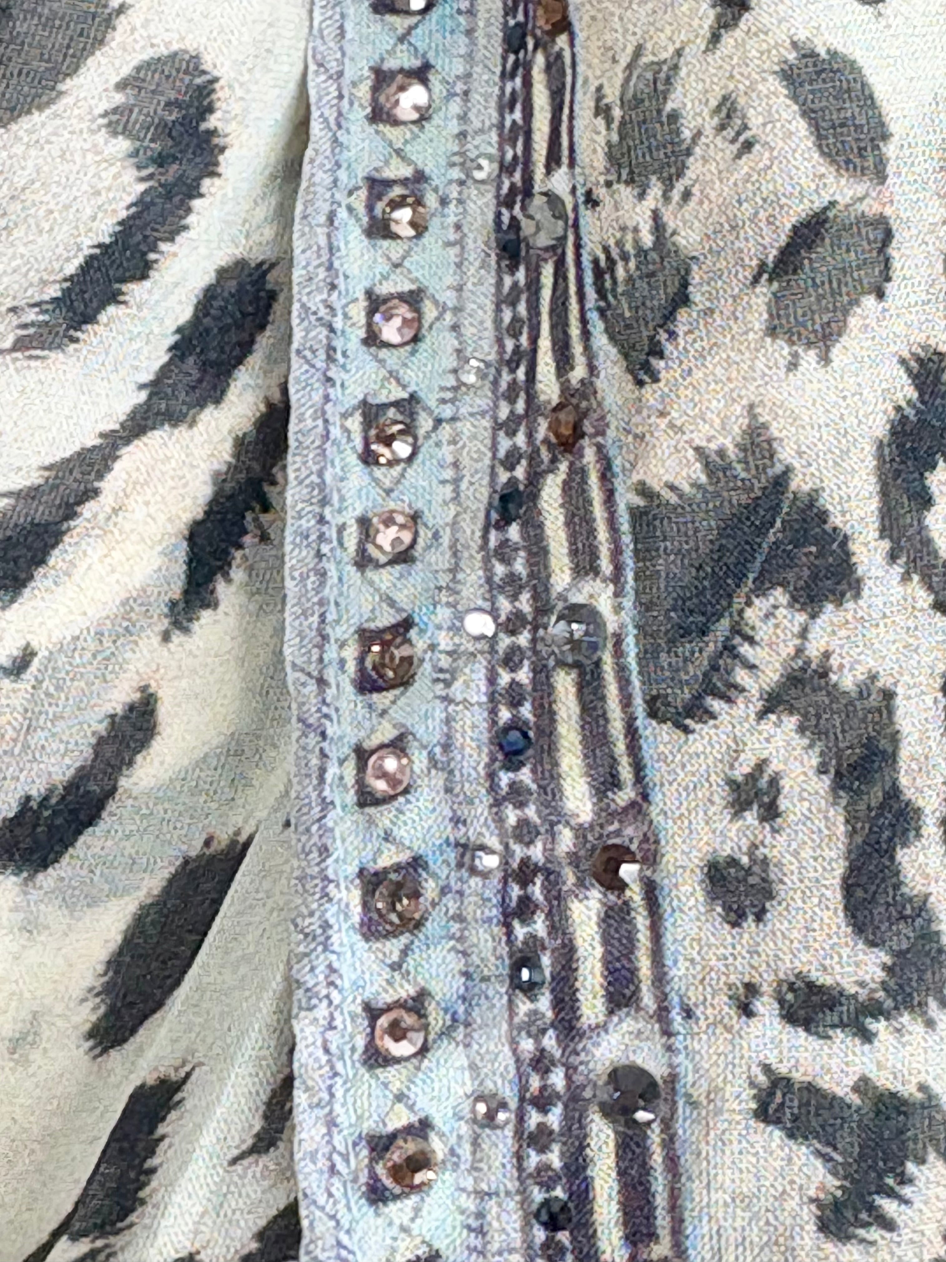 Camilla Embellished Animal-Print Sheer Silk Pantalon - O/S