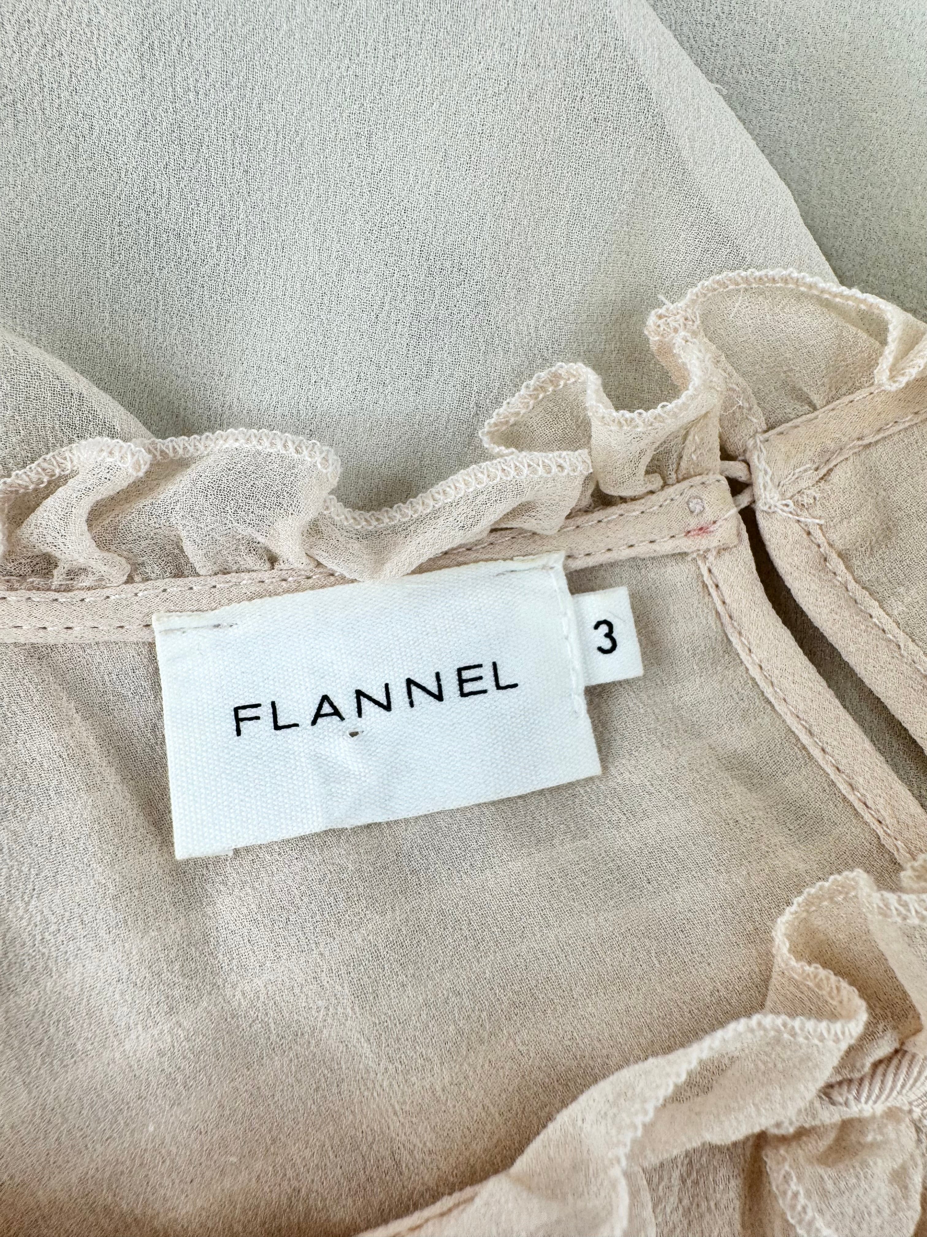 Flannel Apricot Pink Silk Shirt - AU10/12