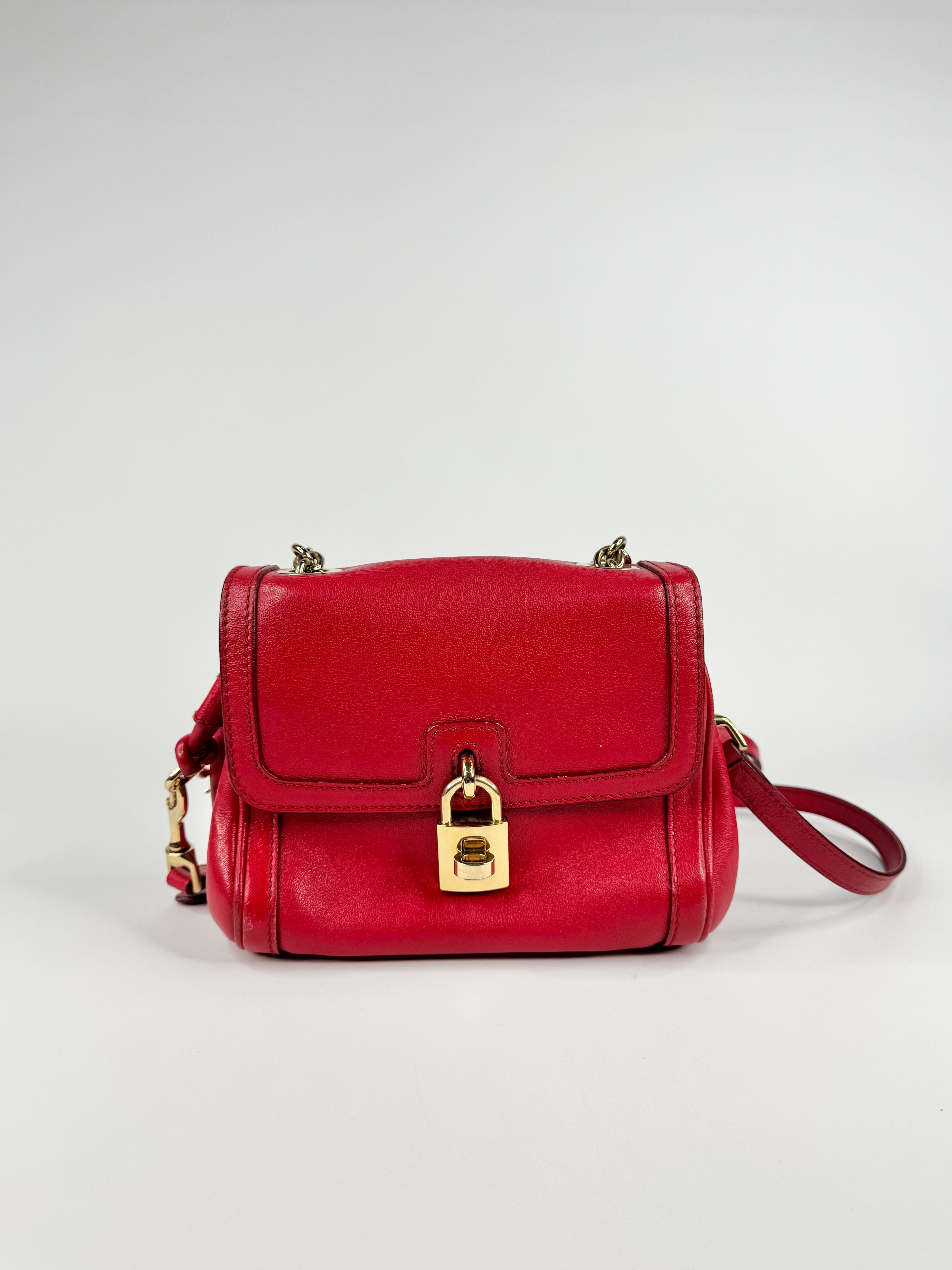 Dolce & Gabbana Red Leather Top Handle Handbag